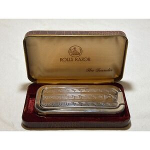 Vintage Rolls Razor The Traveler Safety Razor Set Faux Crocodile Case England